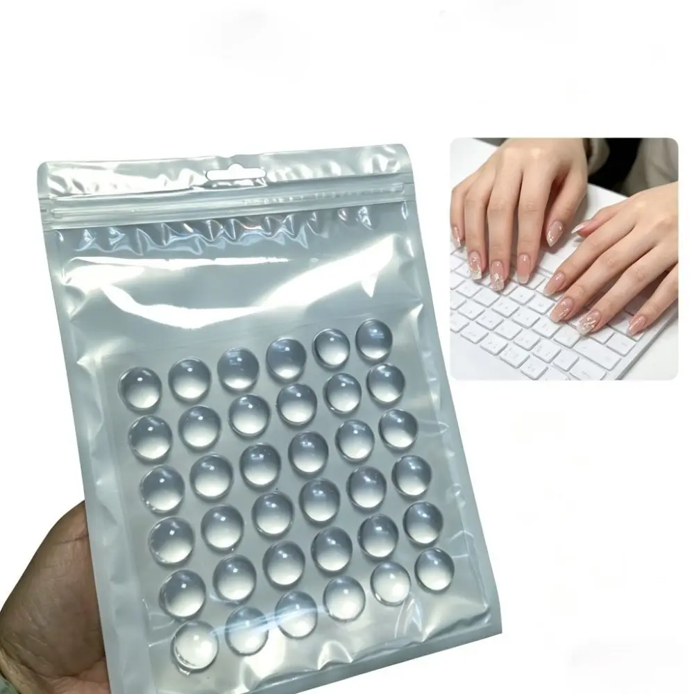 36/72/108 Pcs New 0.62'' Keyboard Stickers Clear Raised Nail Art Typing Sticker Bubbles Keyboards Stickers for Long Nails