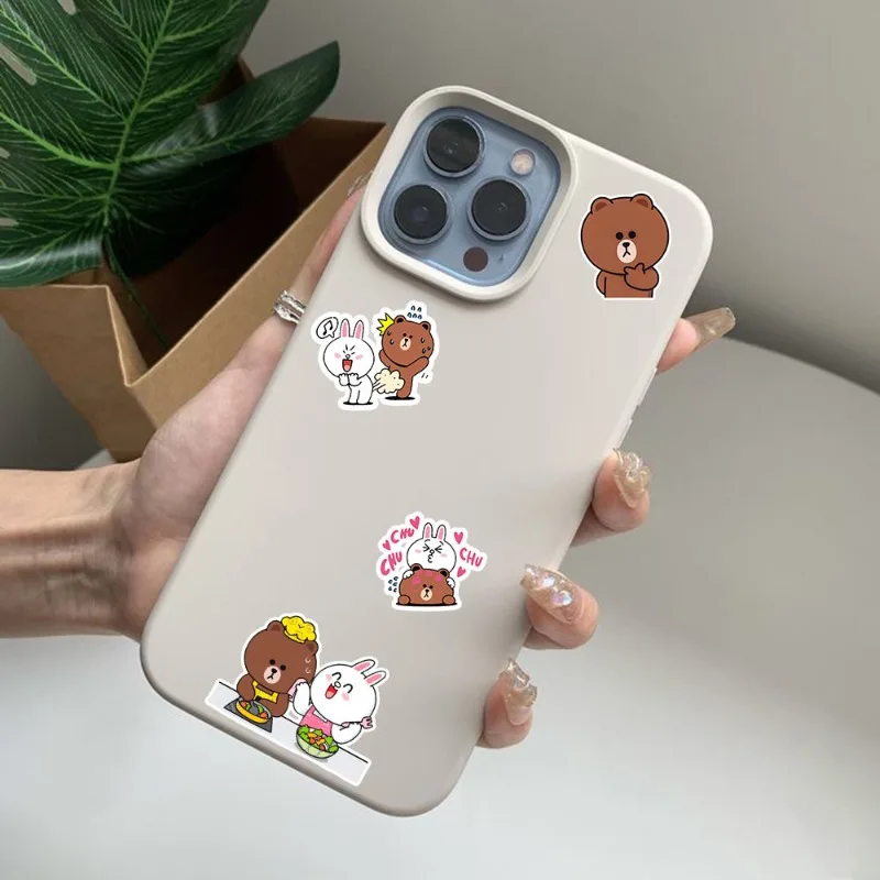 LINE FRIENDS Brown Cony Sally Anime-Style Decorative Stickers for Students’ Luggage Notebooks Phone Cases DIY Graffiti Stickers view 5