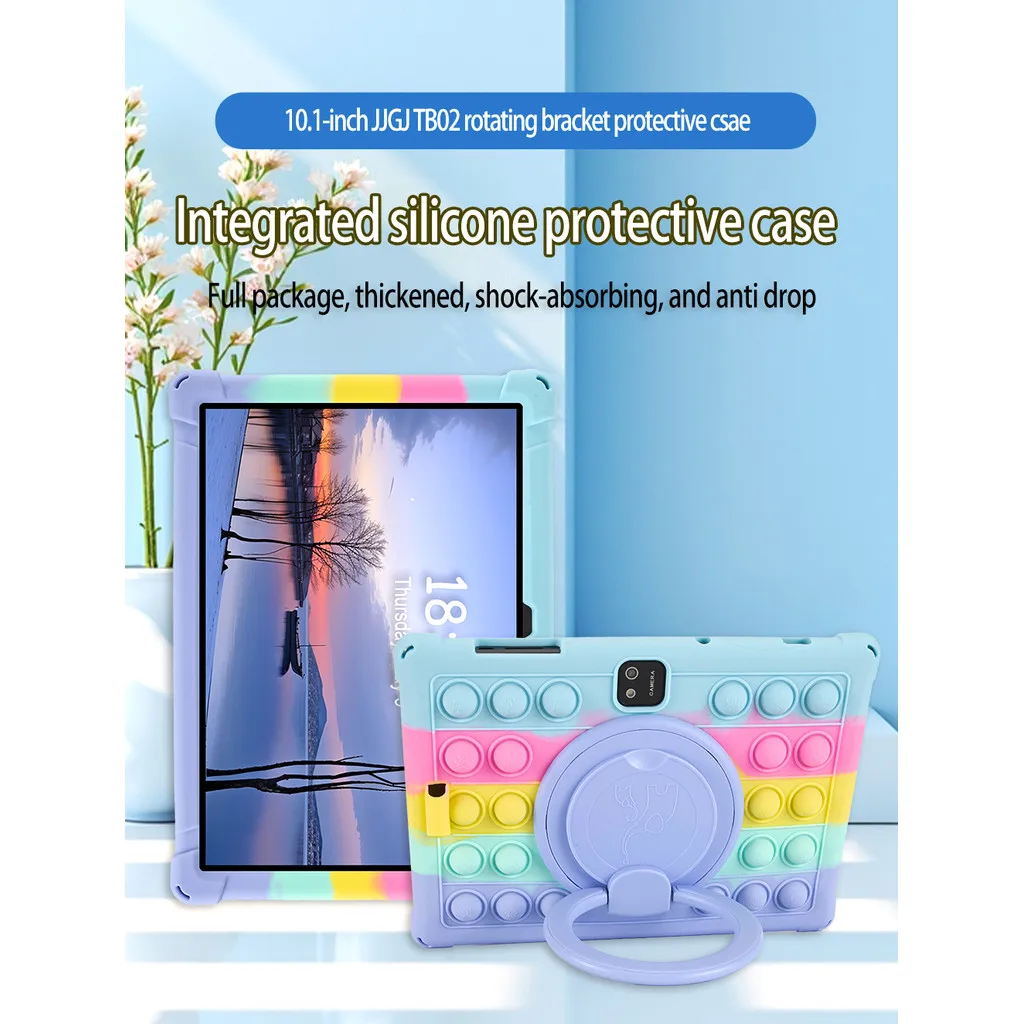 

Чехол для JJGJ TB02 QPDQ TB02 AWOW TB02, 10,1-дюймовый вращающийся мягкий силиконовый чехол для планшета, безопасный для детей