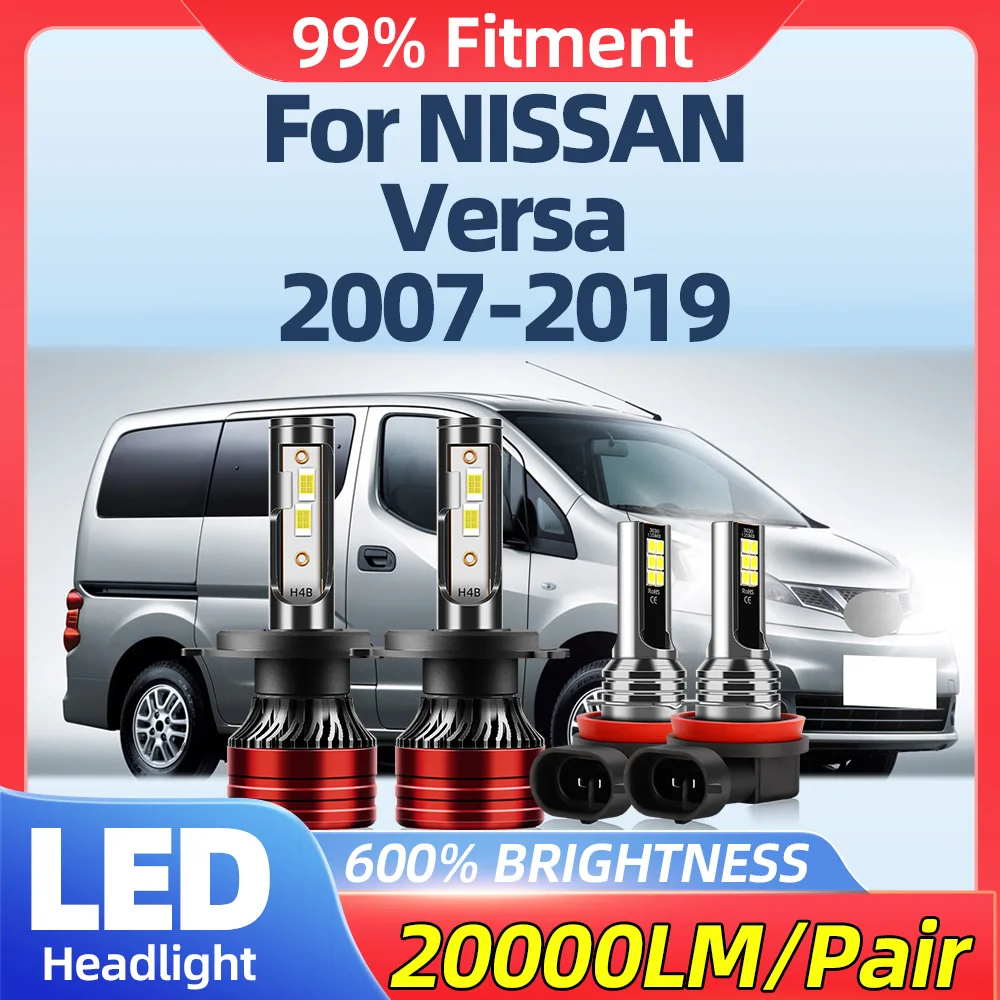 240W Canbus LED Car Headlight Bulbs 12V Fog Lights 40000LM Auto Lamps For NISSAN Versa 2007-2013 2014 2015 2016 2017 2018 2019