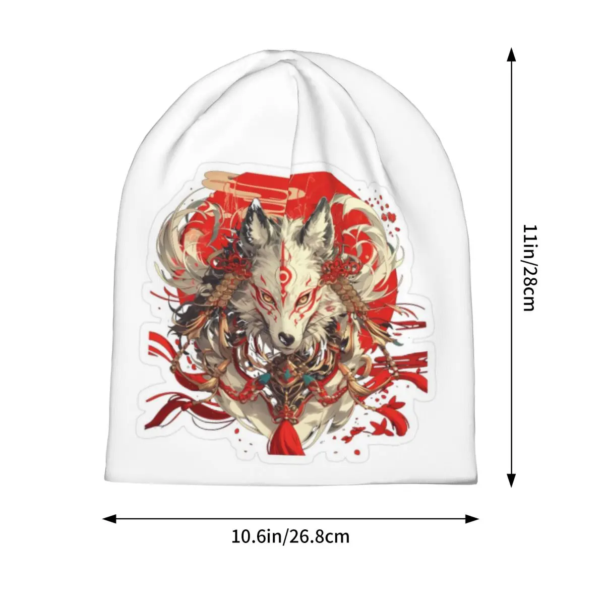 Japanese Okami Wolf Unisex Adult Beanies Caps Knitted Bonnet Hat Warm Hip Hop Autumn Winter Outdoor Skullies Hats view 2