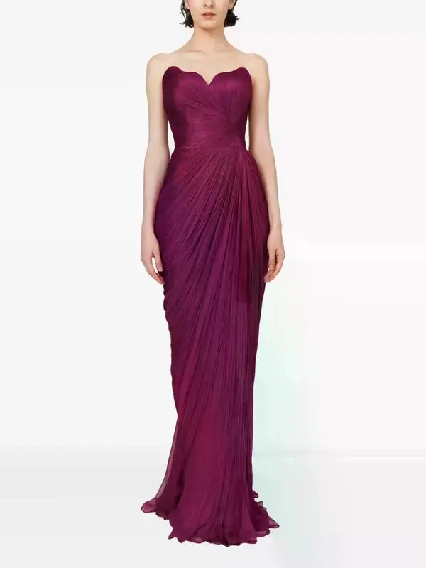 Elegante trägerlose schulterfreie Abendkleider, sexy ärmelloses, rückenfreies langes Kleid, exquisite, hochwertige Partykleider, individuell gestaltet