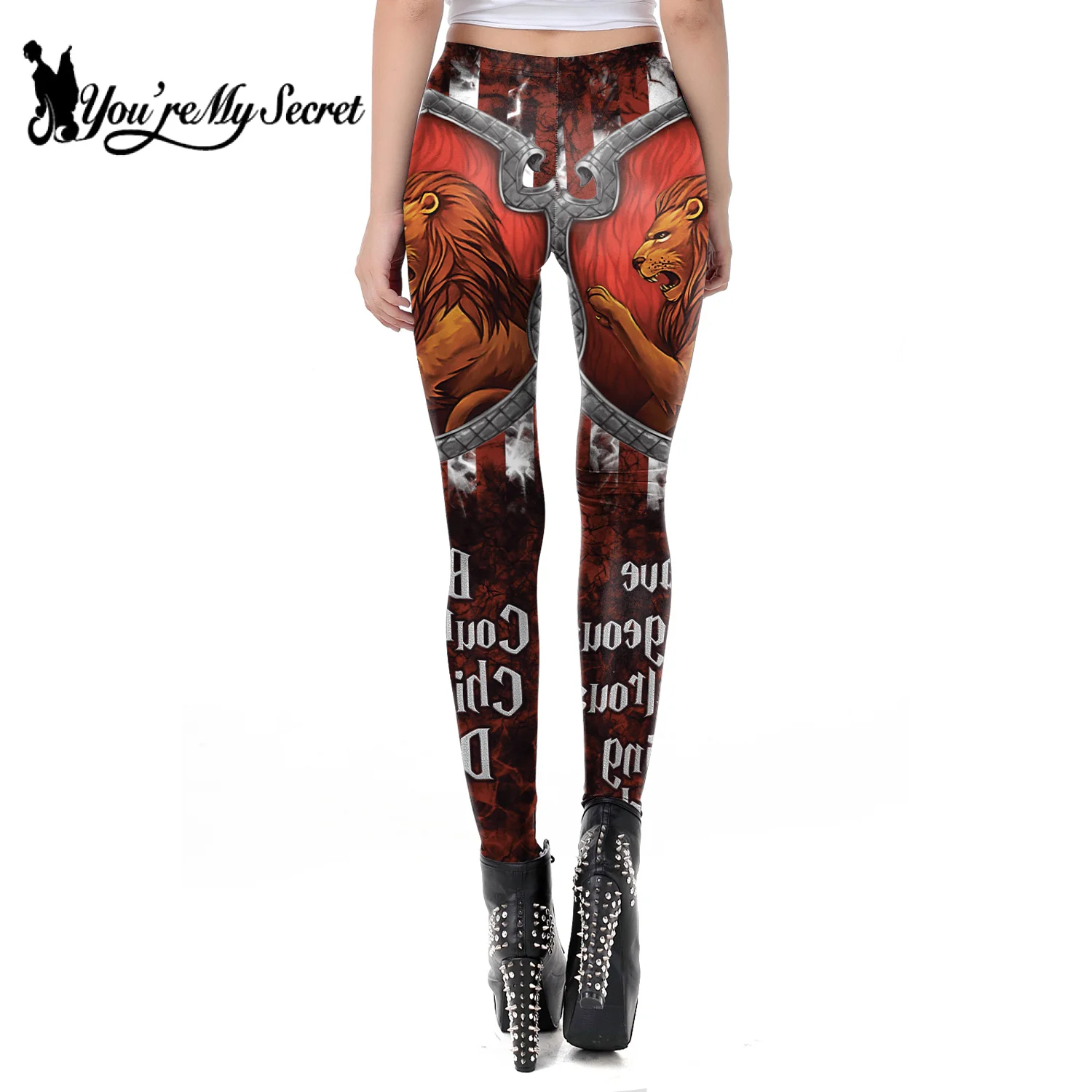 [You\'re My Secret] Fashion Skull New Design Women Punk Gothic Style Yoga Pants High Waist Energy Workout Leggins Ankle Pants