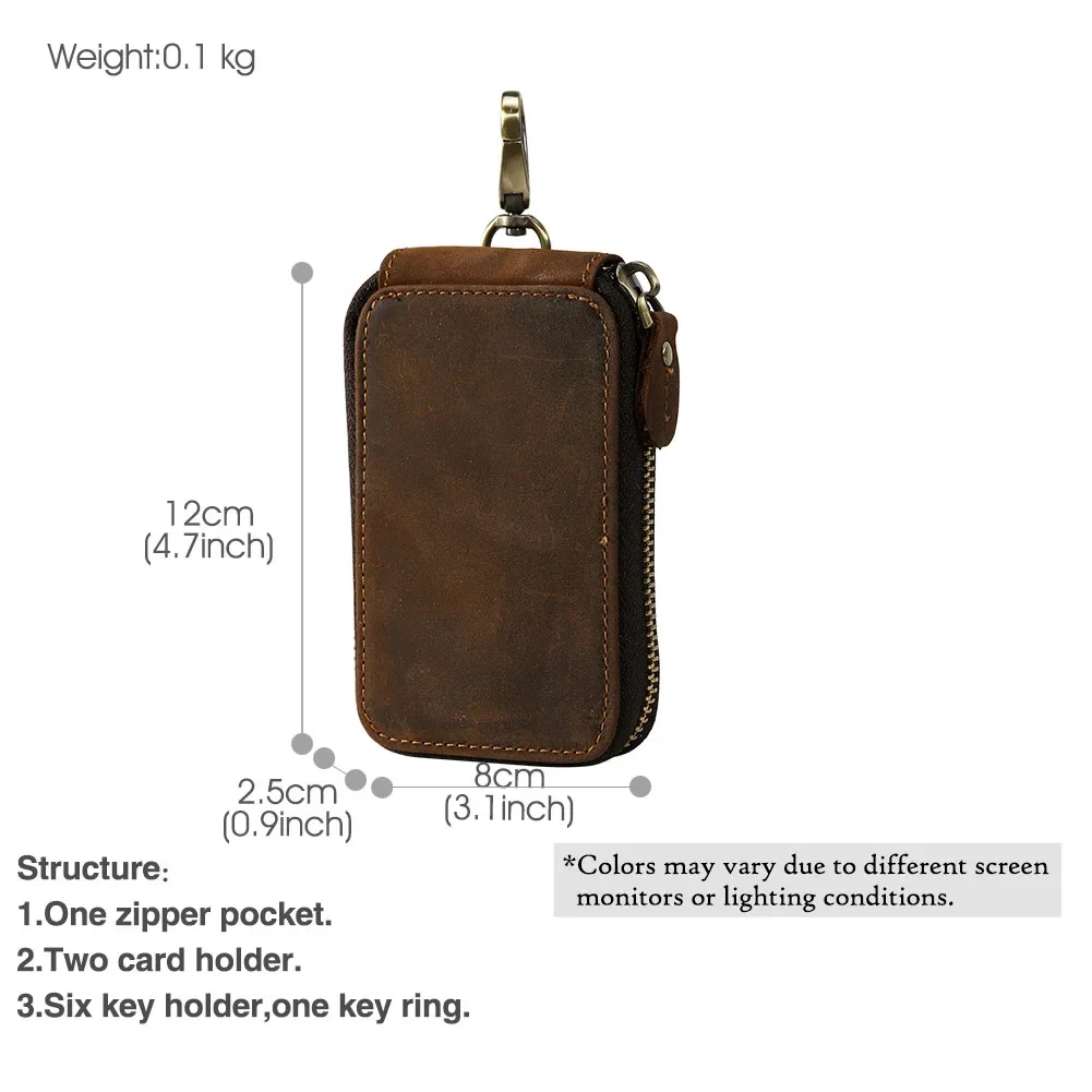 High Quality Leather Card Key Case  Chain Purse Genuine  Cowhide  Wallet