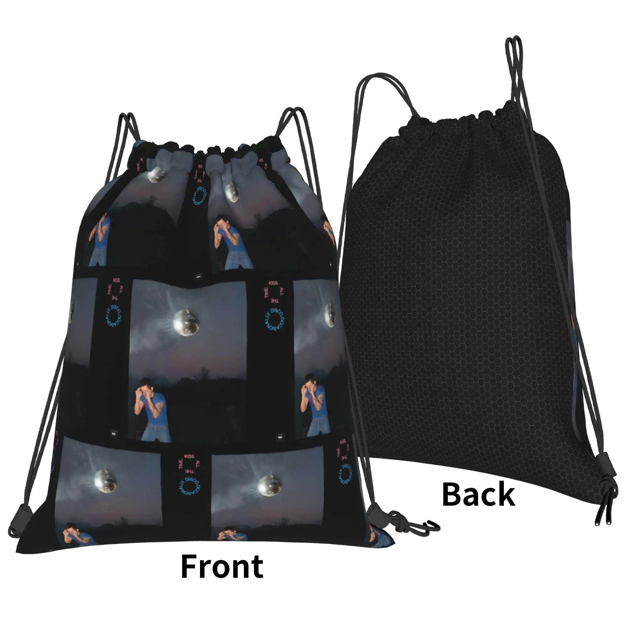 Kiss All The Time Disco Bag Drawstring Backpack Gym Sackpack  Harrys Singer Styles String Bags for Exercise 36cm (W) x 43cm (H)