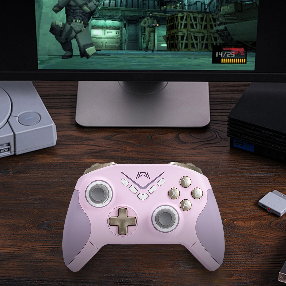 สําหรับสวิทช์คอนโทรลเลอร์เกมไร้สายบลูทูธ/2.4G/คอนโซลแบบมีสายControllerการสั่นสะเทือนRGBสําหรับAndroid/iOS/PC/PS3/PS4