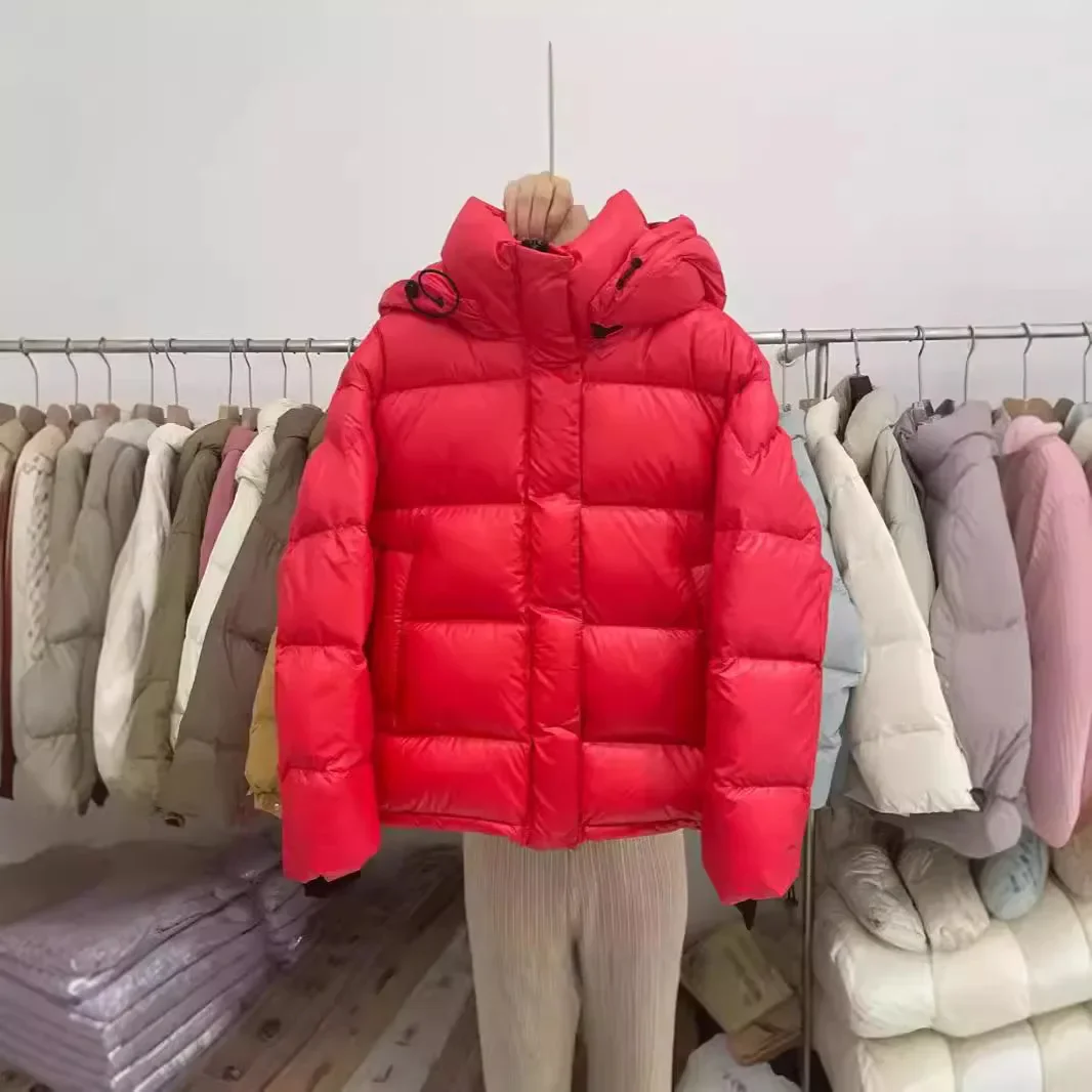 Chaqueta de plumón para mujer, chaqueta con capucha a prueba de viento, holgada y cálida, plumón de pato blanco, para ir al trabajo, invierno, 2025