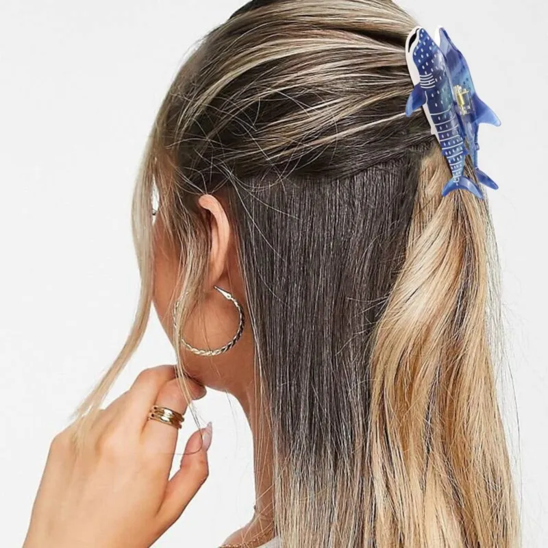 Hair Jaw Barrettes Hair Clips, Blue Shark Whale Claw Clips, Whale Shark Hair Clip, Hair Styling Accessories Barrettes