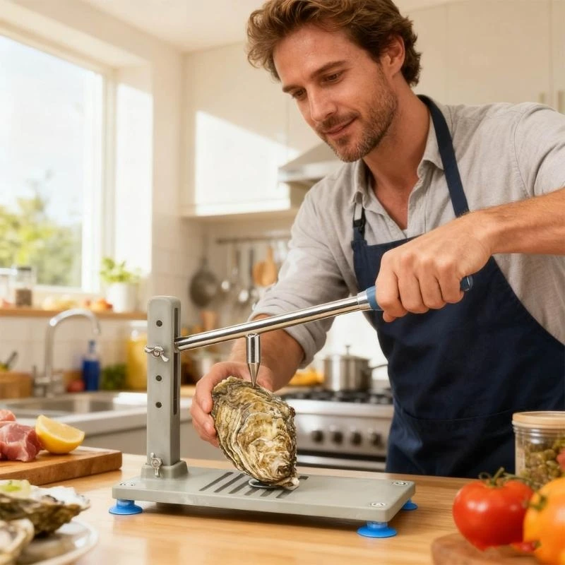 

Oysters Shucking Tool Set Stainless Steel Opener With Adjustable Base And Suction Cups For Restaurants Home Kitchens Y5GB