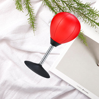 Speed Ball Red Desktop Boxing Stress Relief Decompression Ultra-Fast Punching Ball Heavy Metal Spring Suction Cup Team