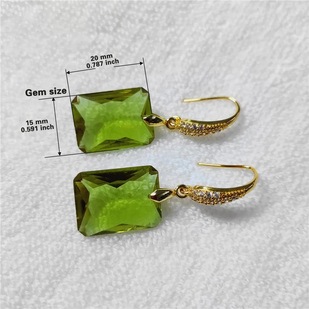 color changing sultanite diaspore Rectangular earrings according to different lighting changes different color women jewelry