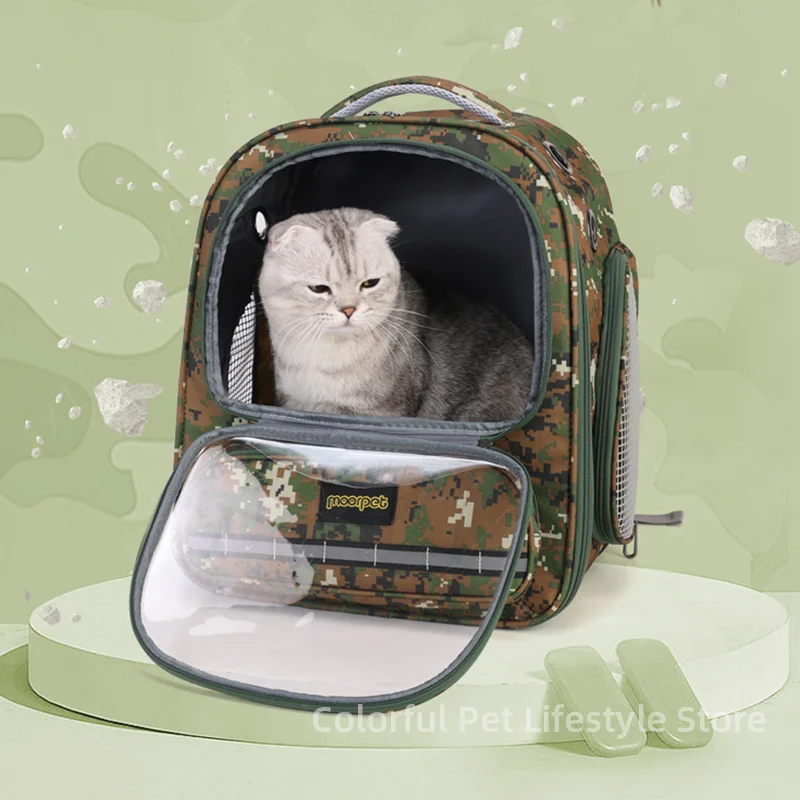 

Camouflage Cat Carrier Bag Travel Outdoor Breathable Backpack for Cats Pet transporter and Conveyor Pet Moving Handbag Foldable