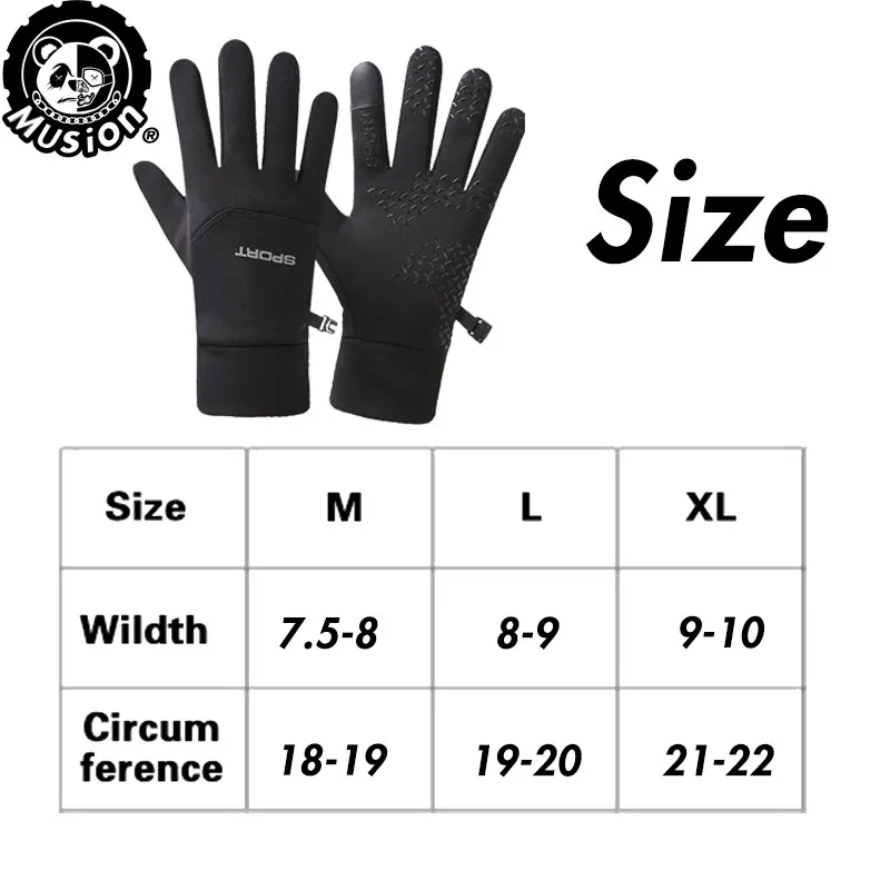 Musion Waterproof and Warm Gloves with Touch Screen Anti Slip Design, Safe and Reflective, Suitable for Both Men and Women Outdo