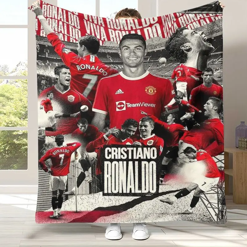 CR7 Ronaldo Cristiano Soccer Football Legend Theme Flannel Throw Blanket,Cozy Warm Blanket for Bed,Sofa,Living Room,Home Decor