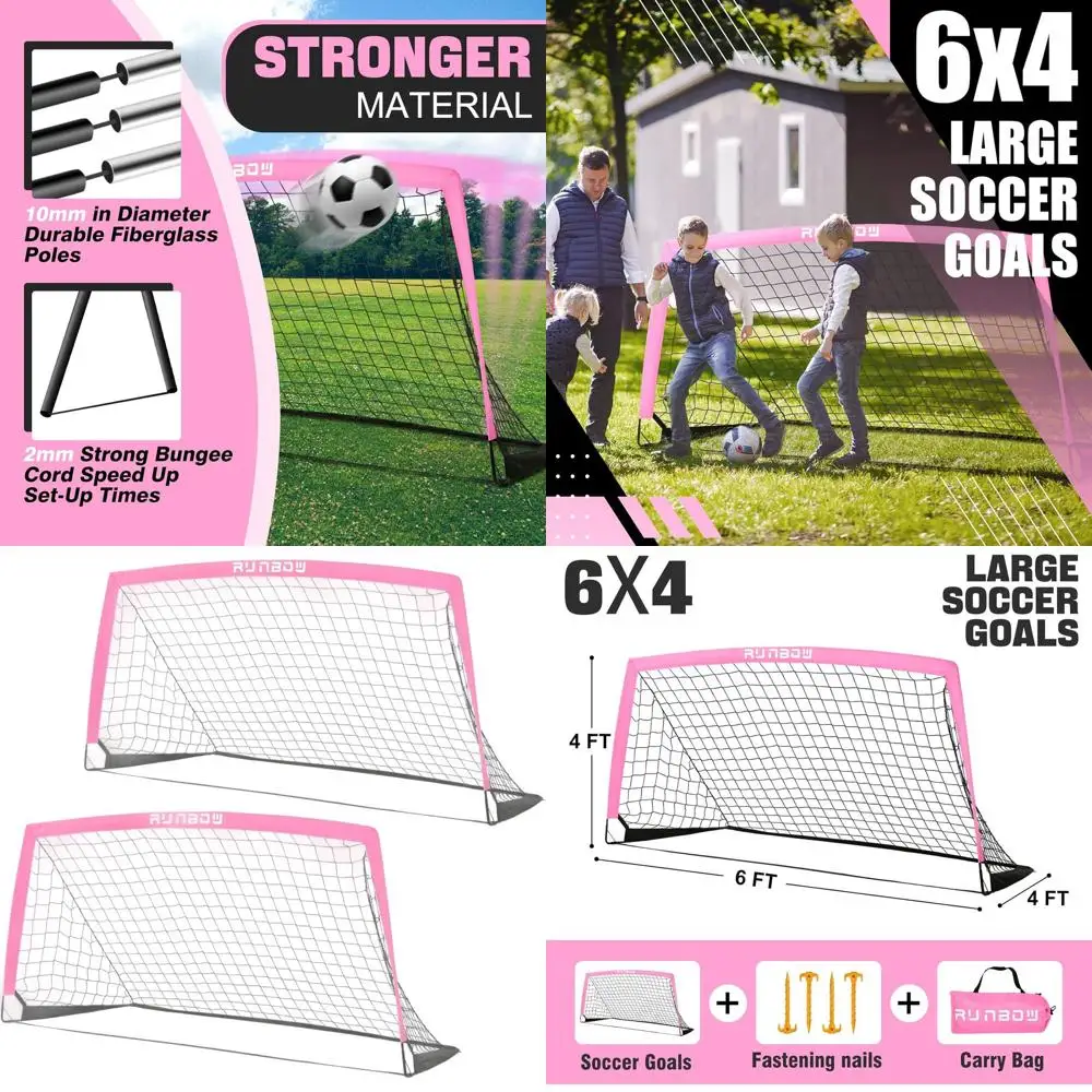 

Portable Soccer Goal Set for Kids, 6x4 Feet, with Carry Bag, Suitable for Indoor and Outdoor Practice, Ideal for Youth and Adult