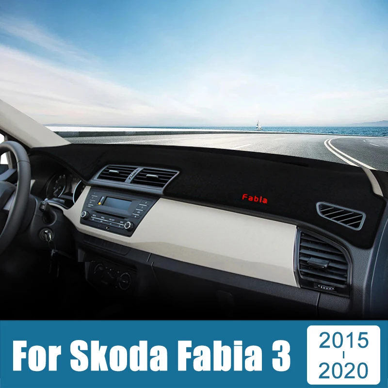 Skoda Fabia 3 2015 2016 2017 2018 2019 2020 대시 보드 커버, 라이트 패드, 햇빛 쉐이드 방지 카펫 매트, 자동차 액세서리