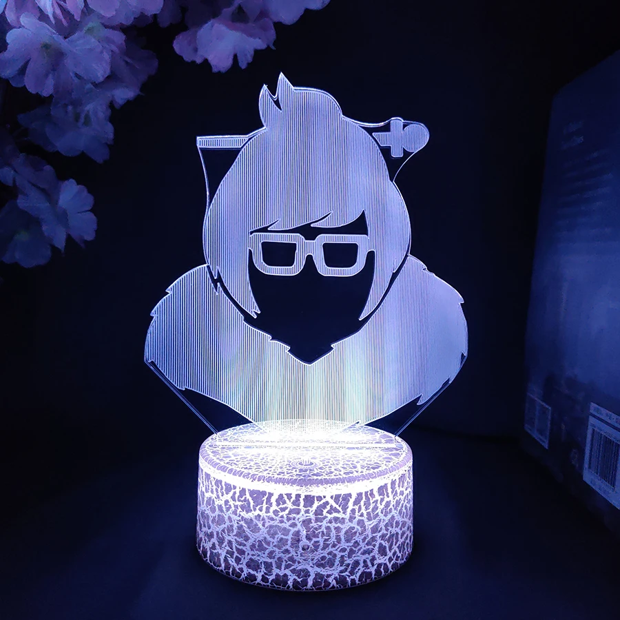 Gioco Overwatched Mei Lampada a LED Cool Desktop Decorativo Luce notturna Streaming live Retroilluminazione Hot Video Gamer Configurazione Room Decor