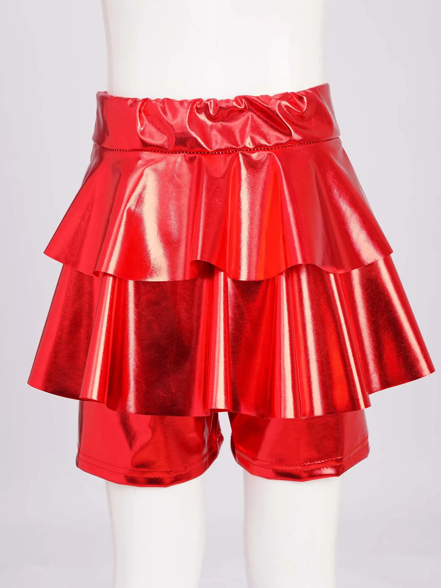 Enfants filles métallique Ballet danse gymnastique Shorts Culotte bas taille haute Fitness entraînement Yoga joie Dancewear vêtements de sport