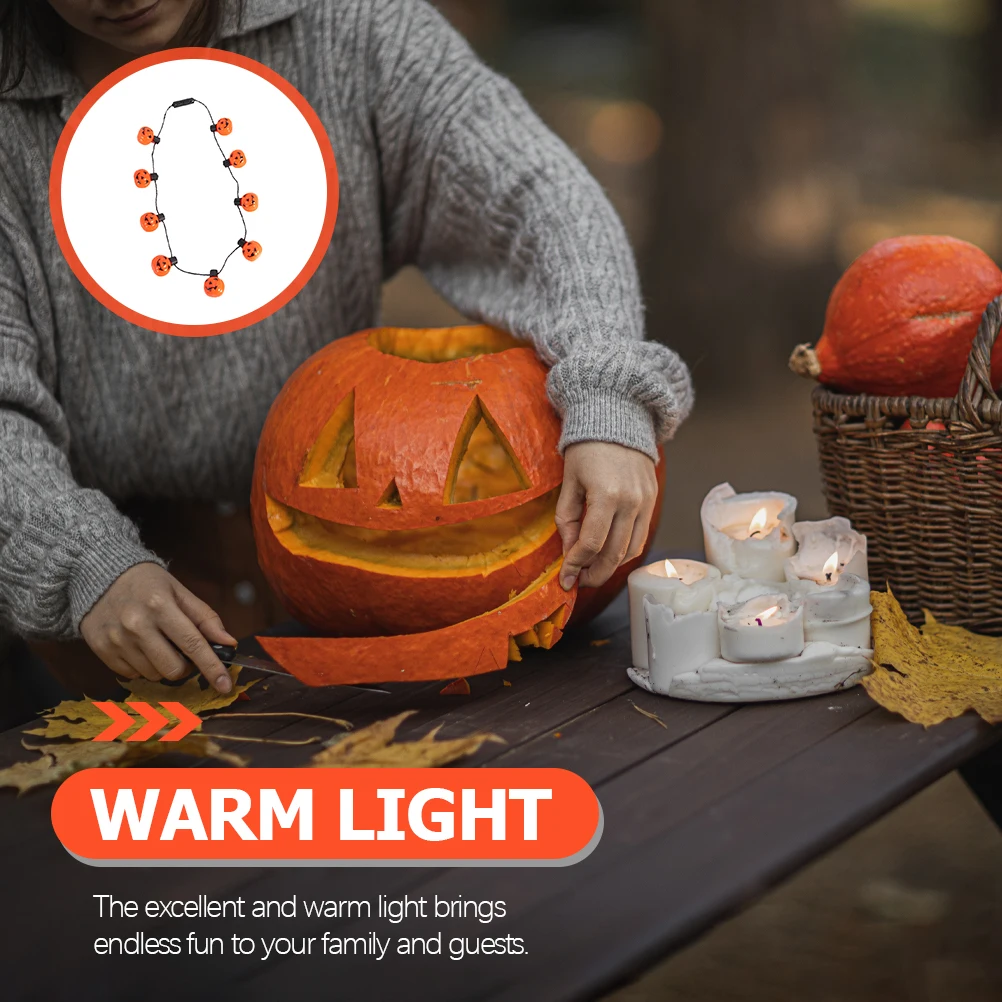 

2 Pcs Pumpkin Lantern Decoration Decorative Light Household Festival Multi-function Abs+ +electronic Components Party Supplies