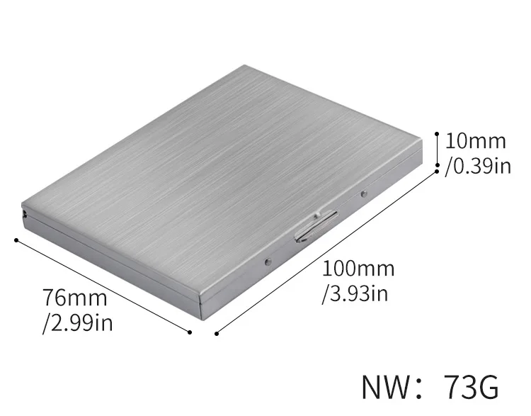 Расширенный из нержавеющей стали, стильный тонкий портсигар с откидной крышкой, упаковка из 13 портативных мужских металлических портсигар, аксессуары для курения