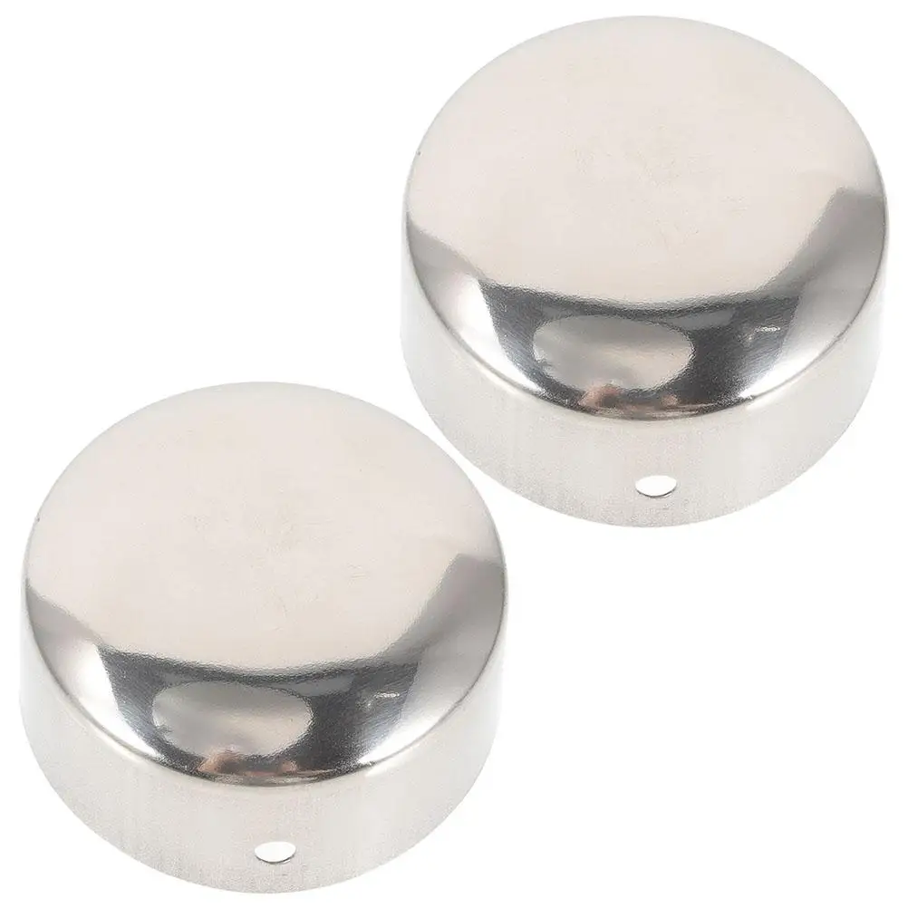 2 Pcs Handrail End Cover Caps Tube Protector Metal Plugs for Round Holes Fittings Accessories Durable Reusable