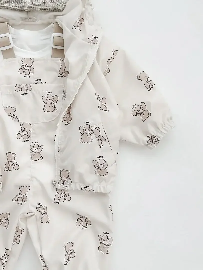 Newborn Costume New Autumn Girl Infant Cartoon Rabbit Overalls Boy Baby Fashion Cute Bear Print Waterproof Suspenders Jumpsuit