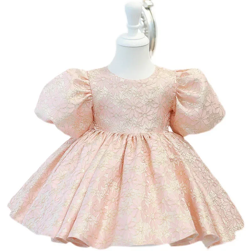 Girl\'s Ceremonial Dress Brand Baby Royal Lolita Princess Girls Spanish Floral Dress Infant Christening Dresses Boutique Clothes