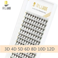 RUJADE Korea premade russian volume lashes super fans needle pointy stem narrow base promade fans eyelash extensions