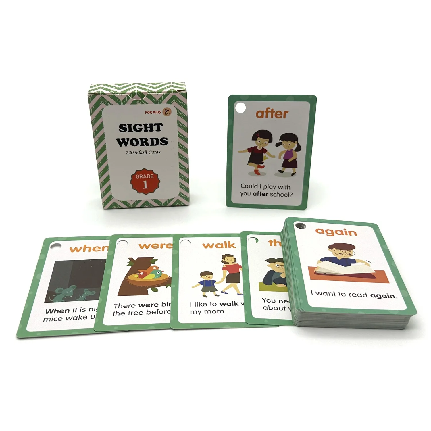 220 Sight Words English Flash Cards for Children Vocabulary Enlightenment