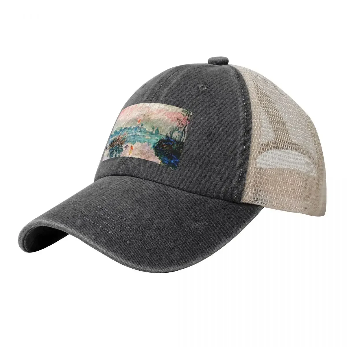 Claude Monet's 'Soleil couchant sur la Seine à Lavacourt' Baseball Cap