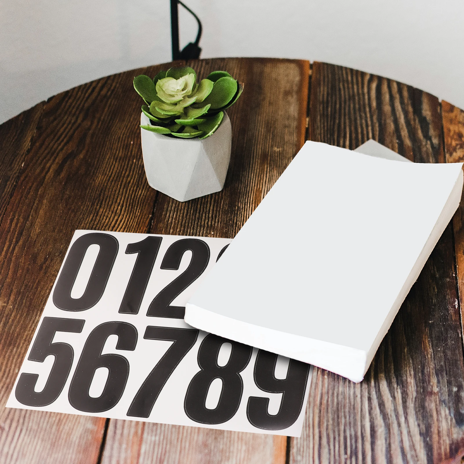 

6 Sheets 4 Inch Number Stickers Black Adhesive Decals for Mailbox Trash Can Address Board Waterproof Outdoor Use Self Adhesive