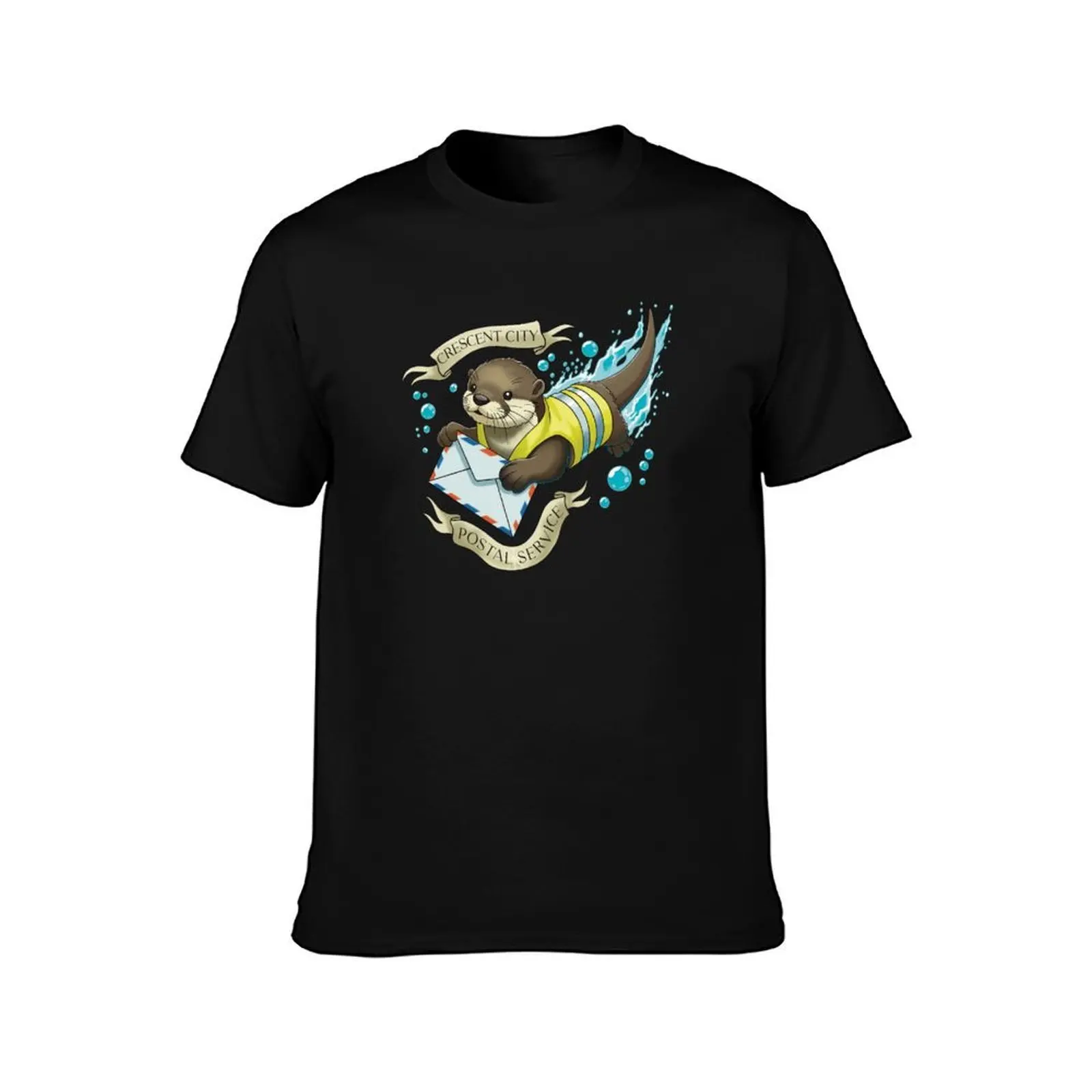 Crescent City Otter Postal Service T-Shirt, Summer Casual Cotton Tee, Oversized Streetwear Tops, Vintage Graphic Print