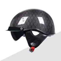 Unisex Carbon Fiber Open Face Motocicleta Capacete, DOT Aprovado, Snakeskin, 3K, 12K, Four Seasons