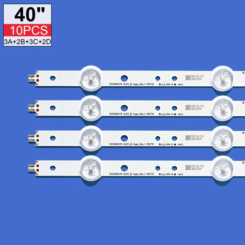 Luz de fundo LED para tv samsung, 4/5 lâmpada, 40 polegadas, svs400a73, 40d1333b, 40l1333b, 40pfl3208t, lta400hm23, svs400a79, 40pfl310, 8t/60