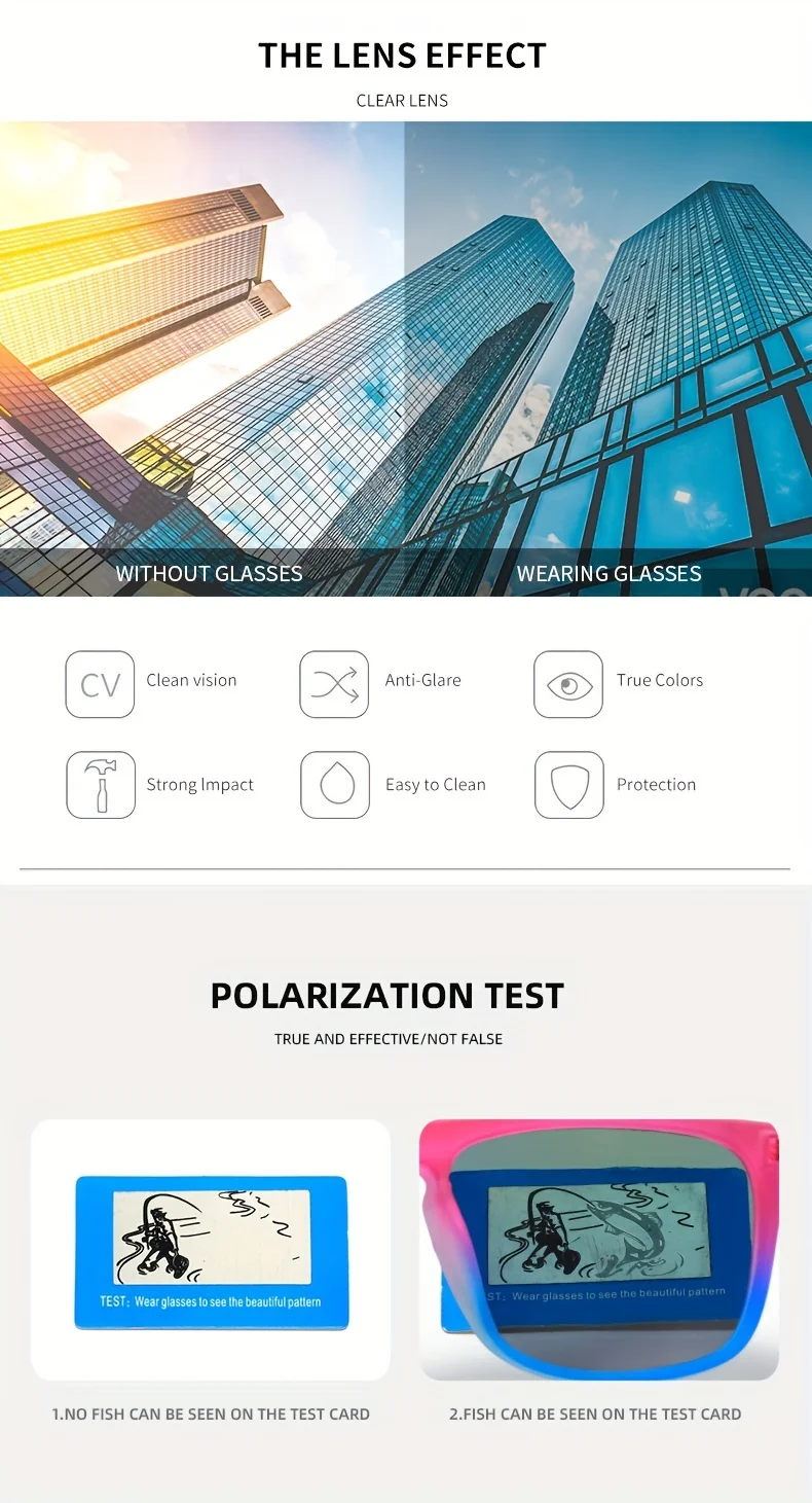 3Pcs Fantasie Gradienten Mutipcolor Quadrat Polarisierte Sonnenbrille AntiGlare UV400 Gläser Sommer Party Fahren Angeln Weihnachten Geschenk – Detail 19