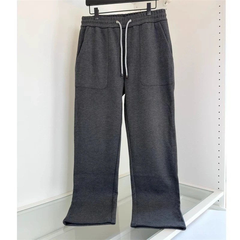 

BC wool-blend elastic-waisted men's straight-leg slacks