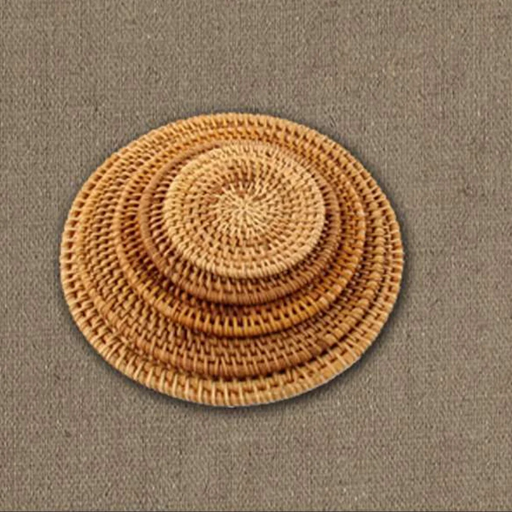 

Round Rattan Coaster Non-Slip Heat Resistant Cup Holder Cup Mat for Home Dining Kitchen Table Protection Rattan Coaster