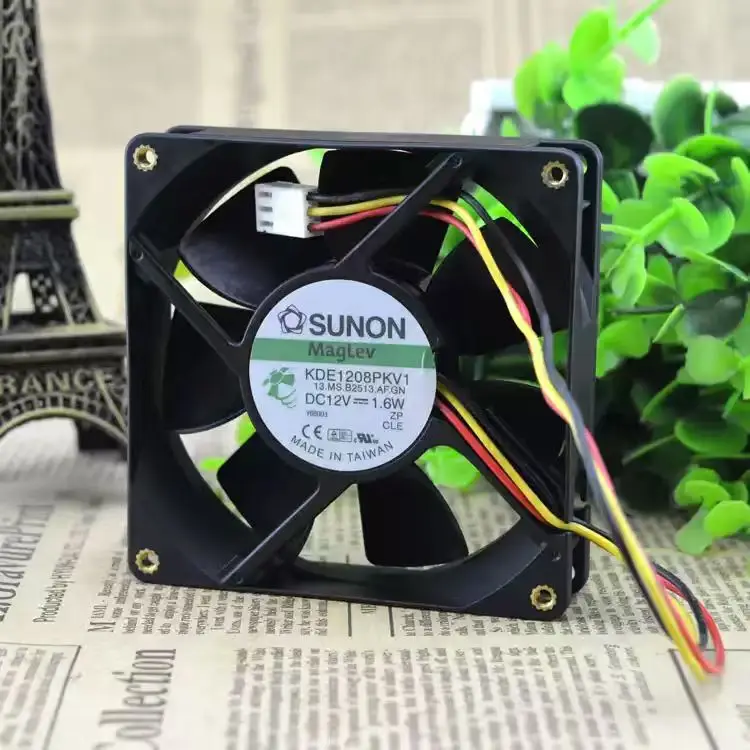 For SUNON KDE1208PKV1 DC 12V 1.6W 0.13A 8020 80x80x20mm 3-Pin Quiet Welder Server Inverter Chassis Enclosure Case Cooler Fans