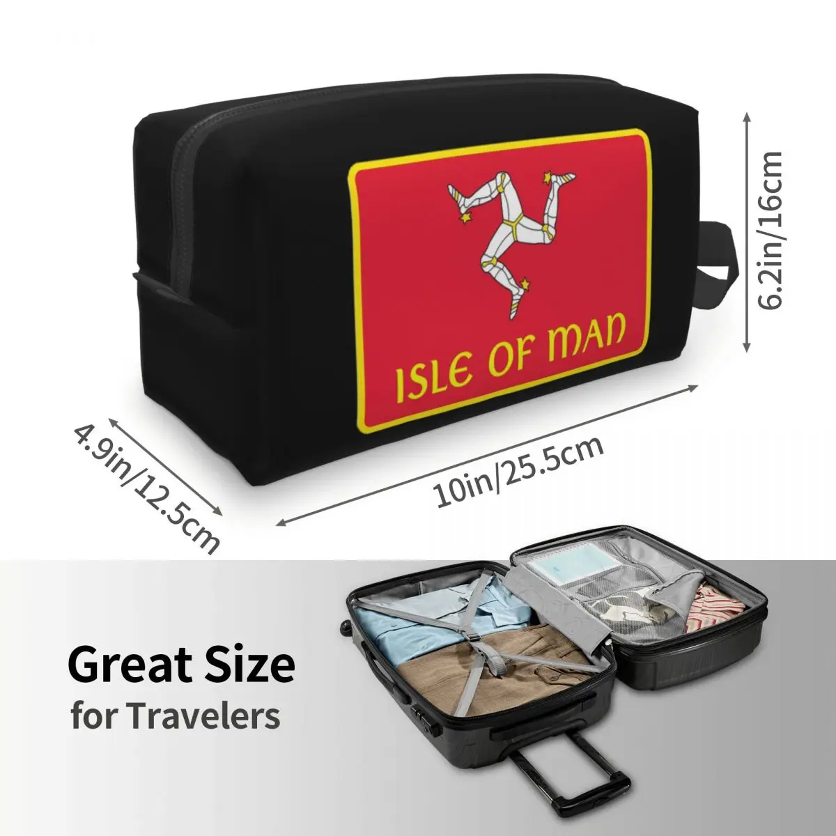 Isle Of Man Motorcycle Racing Makeup Bag Cosmetic Organizer Storage Dopp Kit Toiletry Cosmetic Bag for Women Beauty Travel