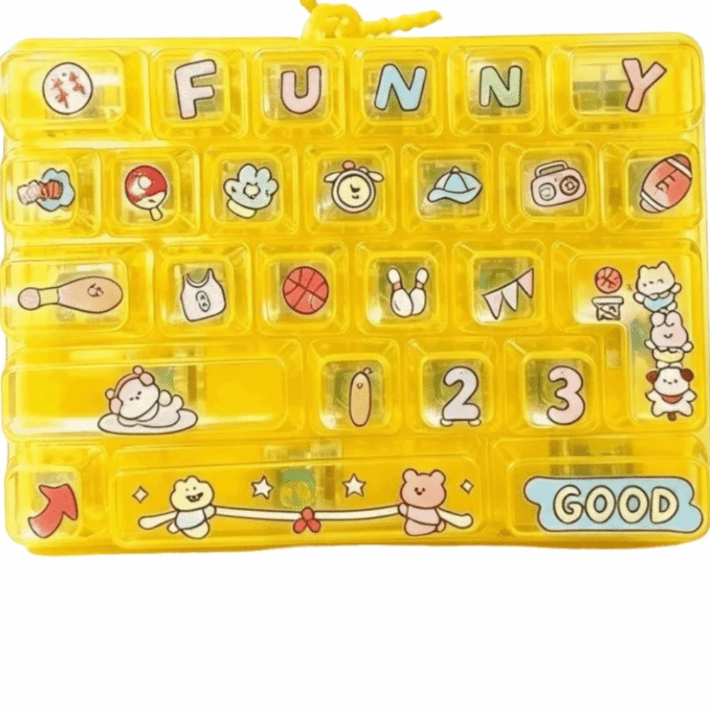 Cute Smooth Pressing Touch 26-Key Keyboard Pendant Multicolored Mini Keyboard Fidget Portable Decompression Students