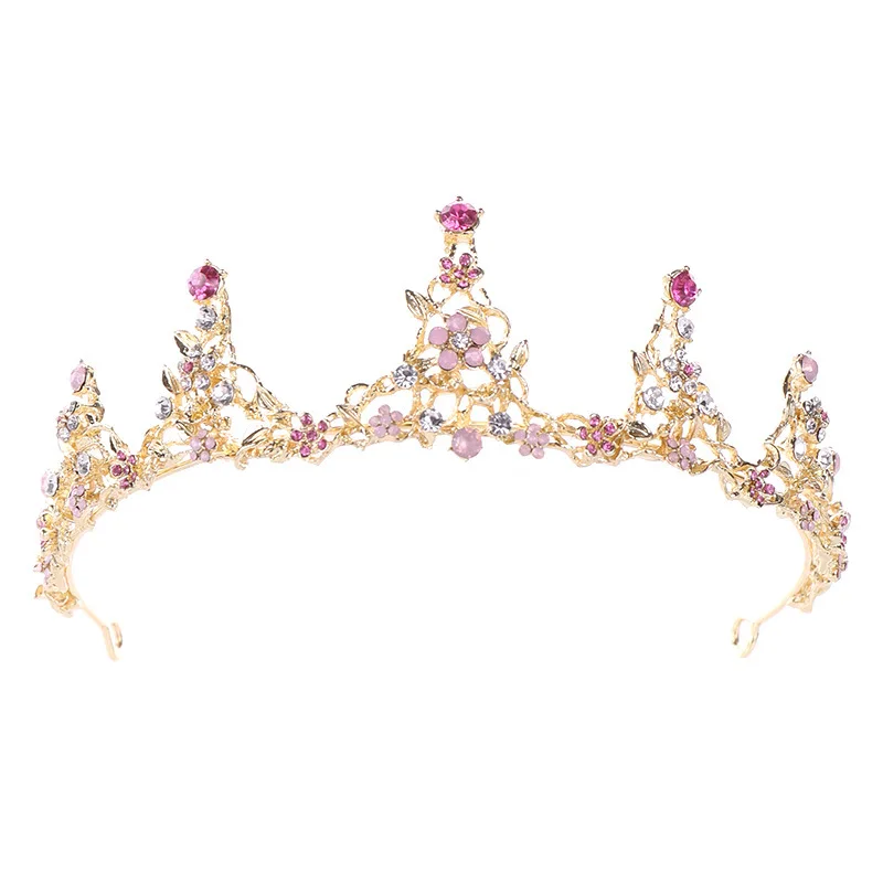 Vintage Women Headband Gold Rhinestone Crystal Flower Crown Tiara Wedding Headband Bridal Hair Jewelry Accessories image 6