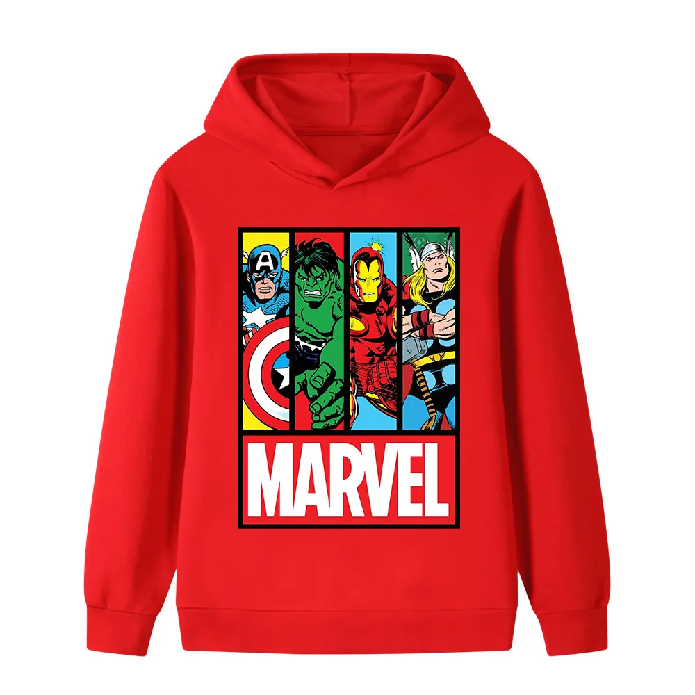 سويت شيرت بقلنسوة للأولاد بنمط وسيم للبطل الخارق من Marvel للأطفال في الخريف والشتاء ملابس كاجوال دافئة بأكمام طويلة #4