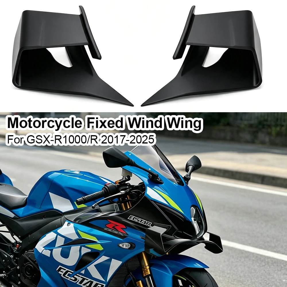 For GSX-R100R 2017-2024 2025 New Motorcycle Front Spoilers Lower Lip Wing Side Fairing GSXR1000 R Fixed GP Wing