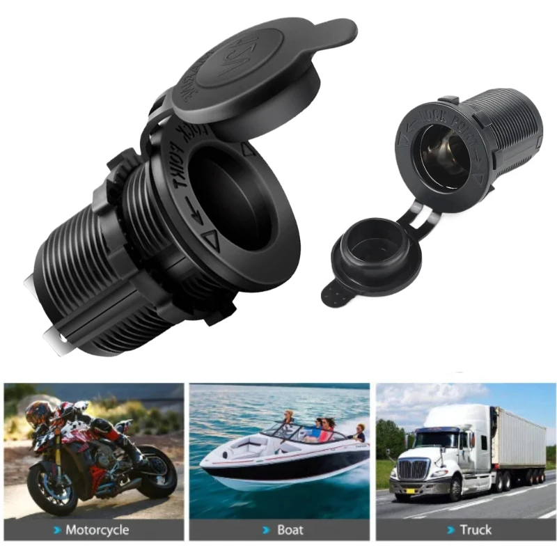

1pcs Waterproof Plug 12V Car Cigarette Lighter Socket for Car, Boat, Motorcycle, Tractor Power Socket Accessories