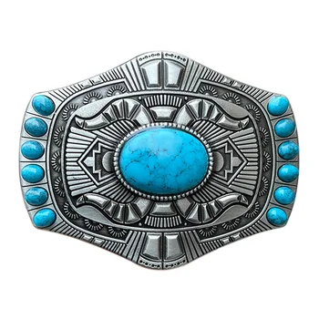 Turkusowa czeska klamra do paska w zachodnim stylu