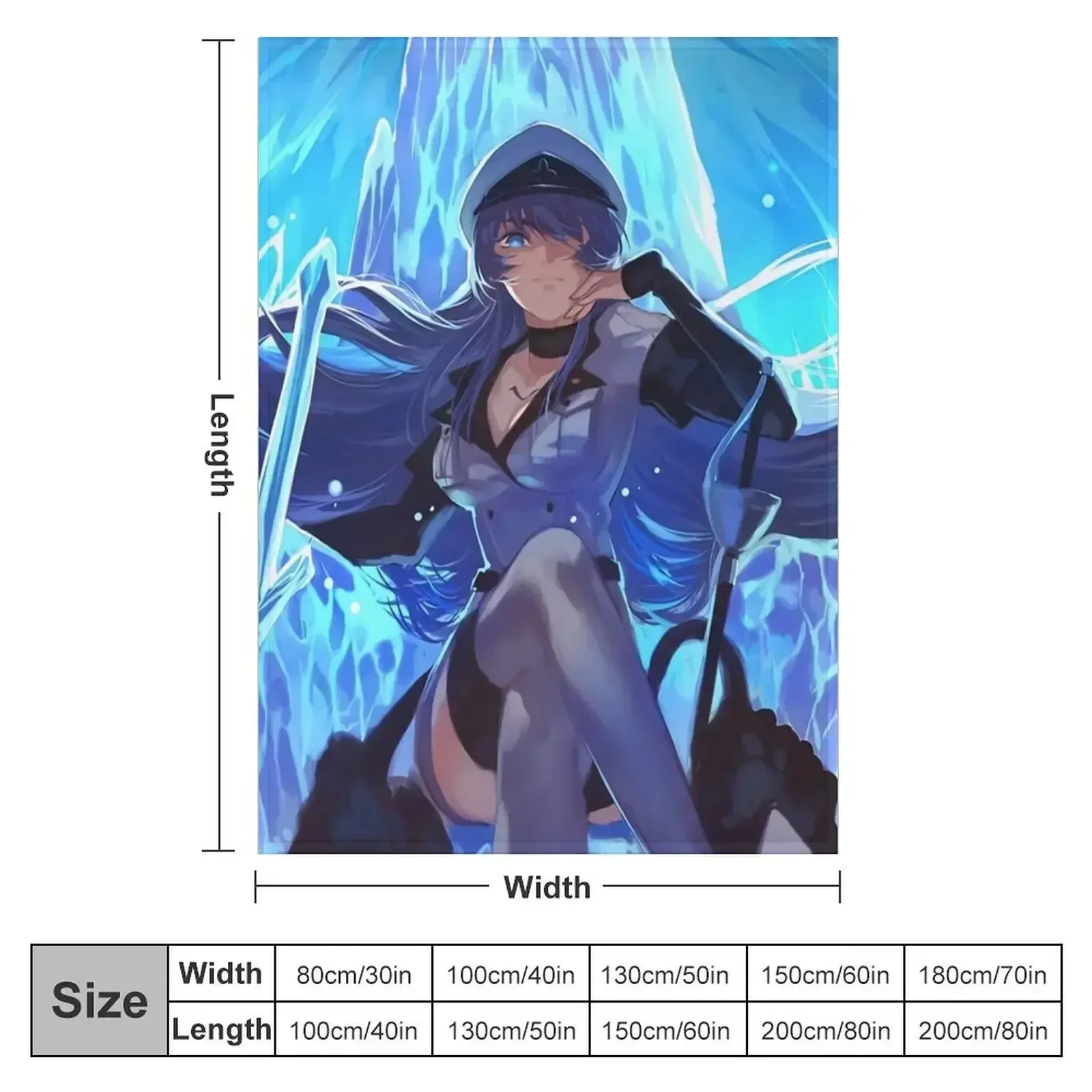 Esdeath Akame Ga Kill Painting Anime Throw Blanket couch cozy soft plush fuzzy picnic outdoor blanket