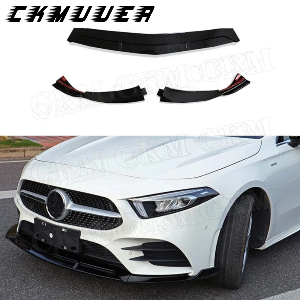 

CKMUUER для W177 ABS, головной бампер, защита подбородка, передняя лопата, спойлер для Mercedes Benz A Class W177 Sport A45 AMG 2019 2020