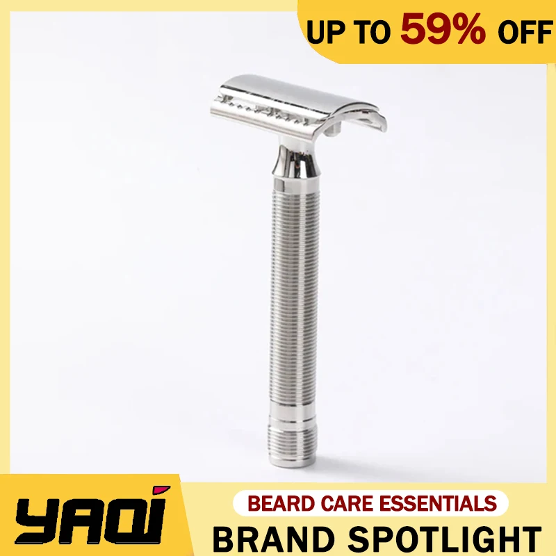 Yaqi 0.75mm Blade Clearance Floating Stainless Steel Safety Razor Lightweight Retro High Quality Durability Polish Safety Razor