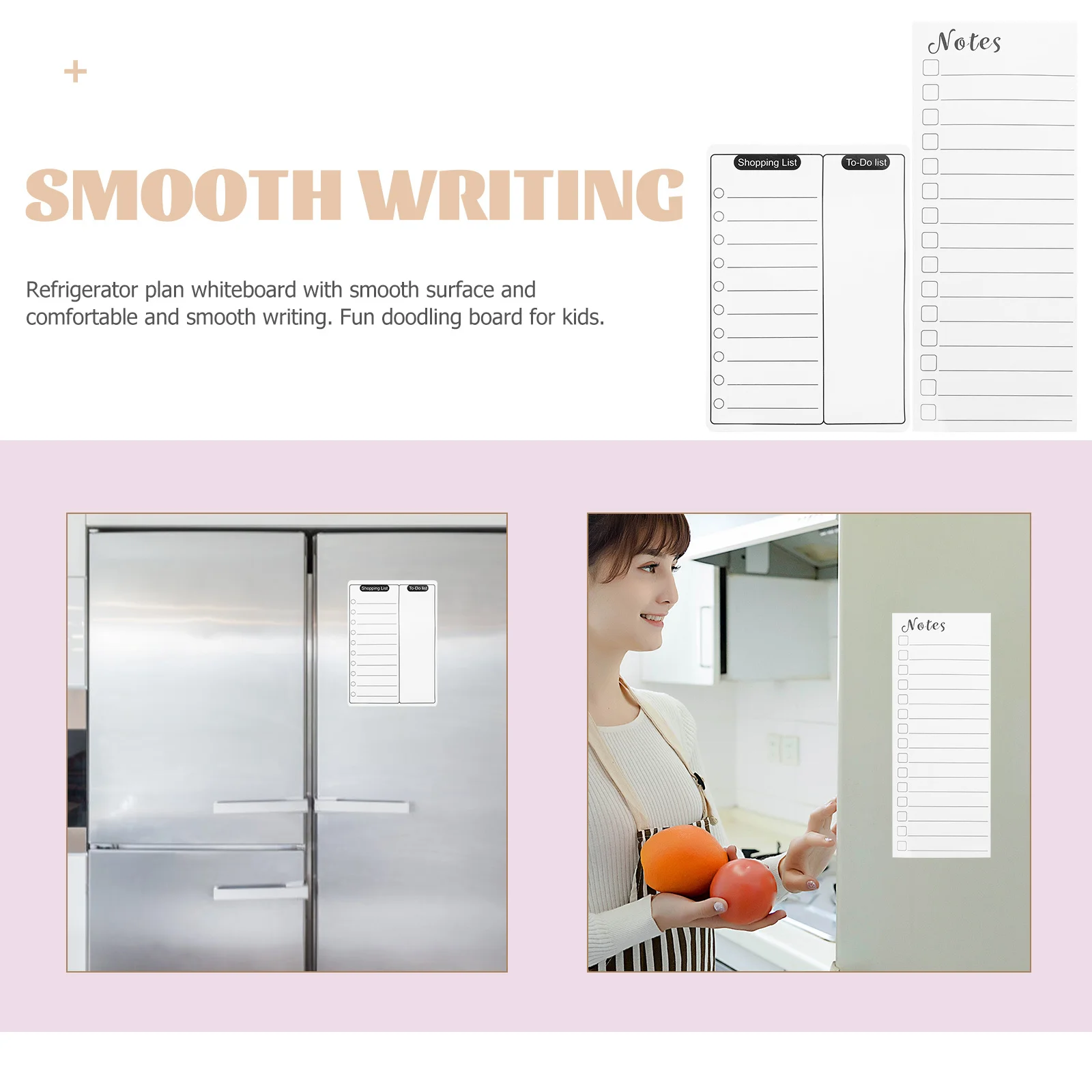 

2Pcs Refrigerator Whiteboard Magnetic Message Board Erasable Kitchen Reminder Schedule to Do List Planning Dry Erase Board
