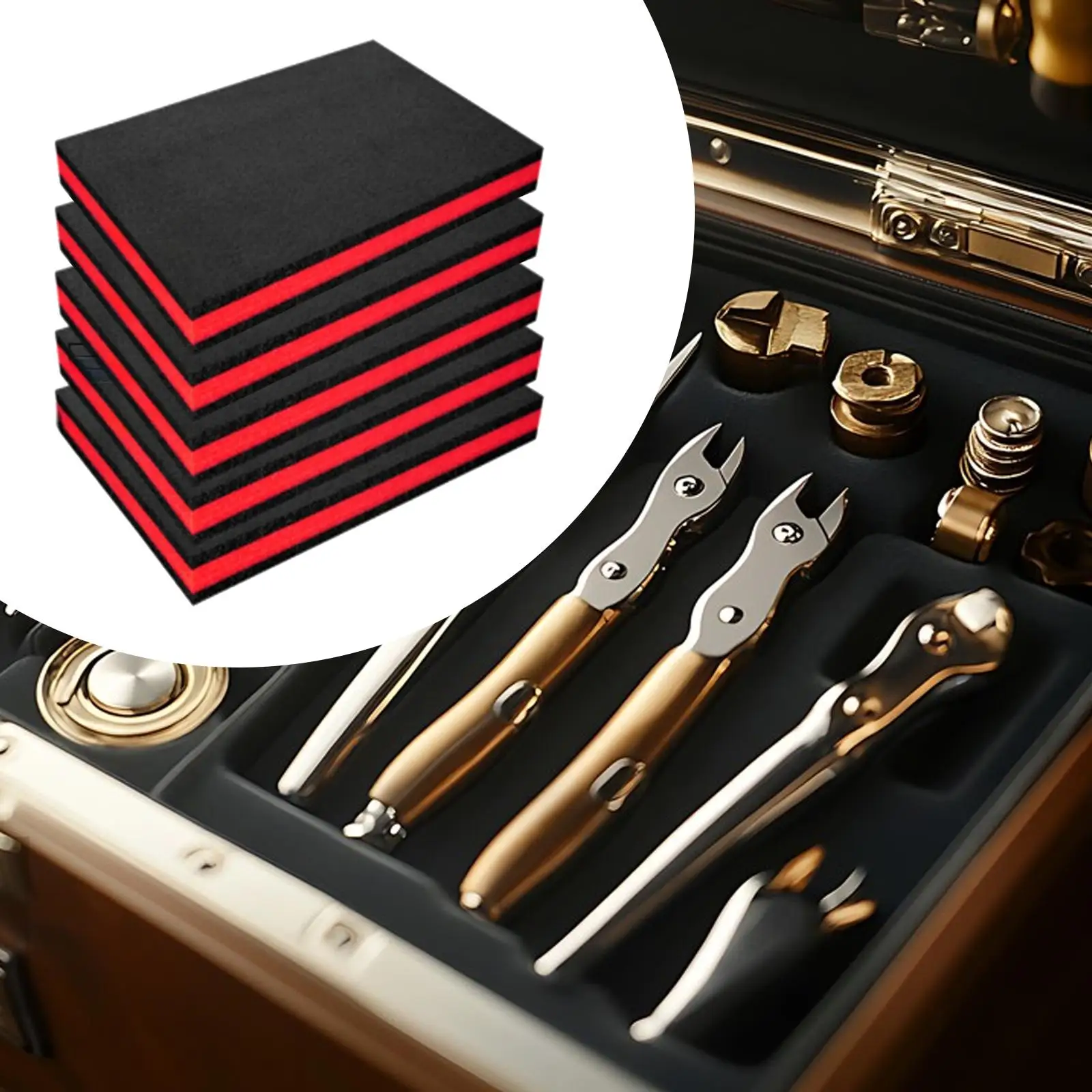 Foam Pad Insert Layered Cushion Sheet Cuttable Organizer for Tool Box Storage Case and Protective Uses view 6